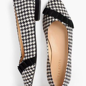 NWT Talbots Edison Pleated Flats - Houndstooth 6.5